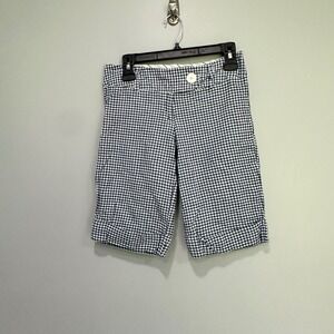 Rue 21  Gingham Capri shorts Size 1/2 Navy White‎ Cotton Blend vintage